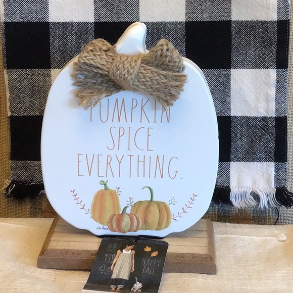 🆕🎃Rae Dunn PUMPKIN SPICE EVERYTHING Standing Metal Decor - Picture 1 of 8